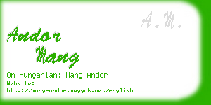 andor mang business card